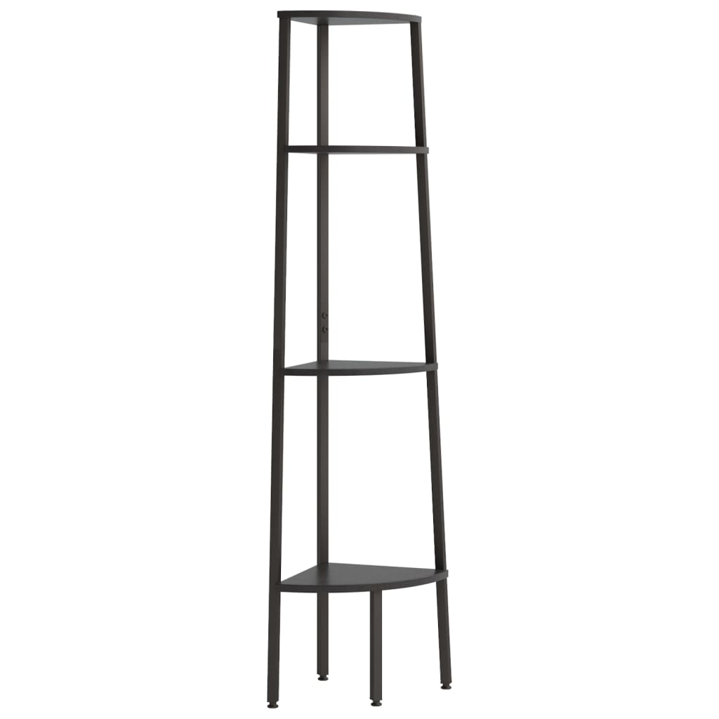 Étagère d'angle 4 niveaux Noir 45,5x31,5x150 cm - XIOS