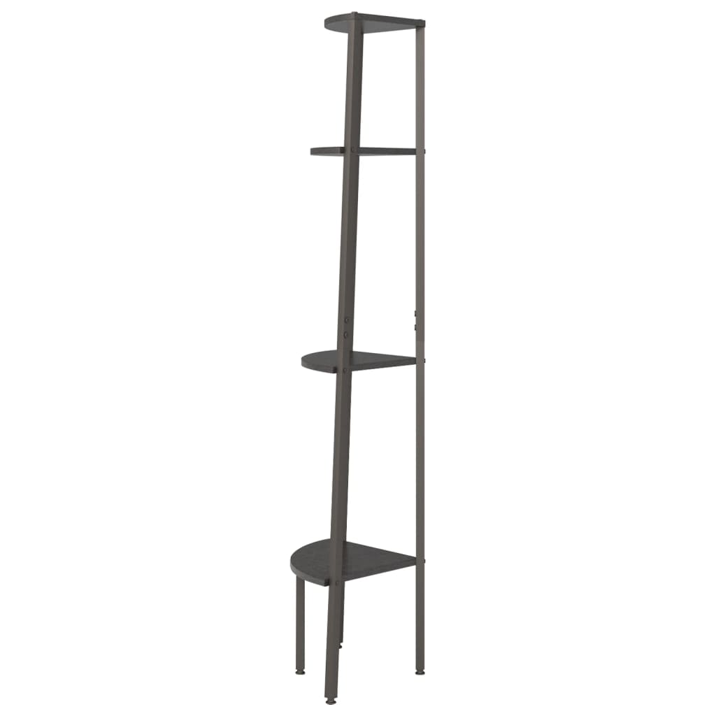 Étagère d'angle 4 niveaux Noir 45,5x31,5x150 cm - XIOS