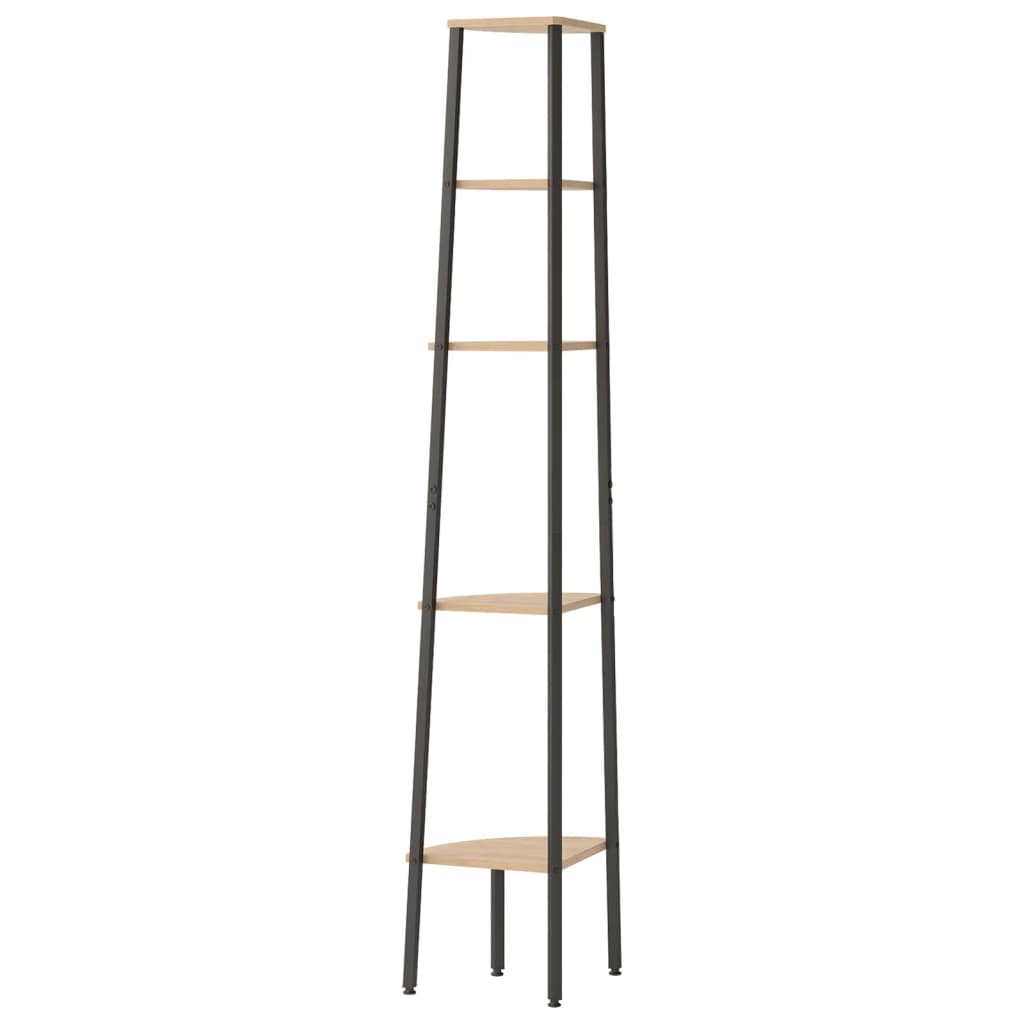 Étagère d'angle 5 niveaux Marron clair et noir 45,5x31,5x180 cm - XIOS
