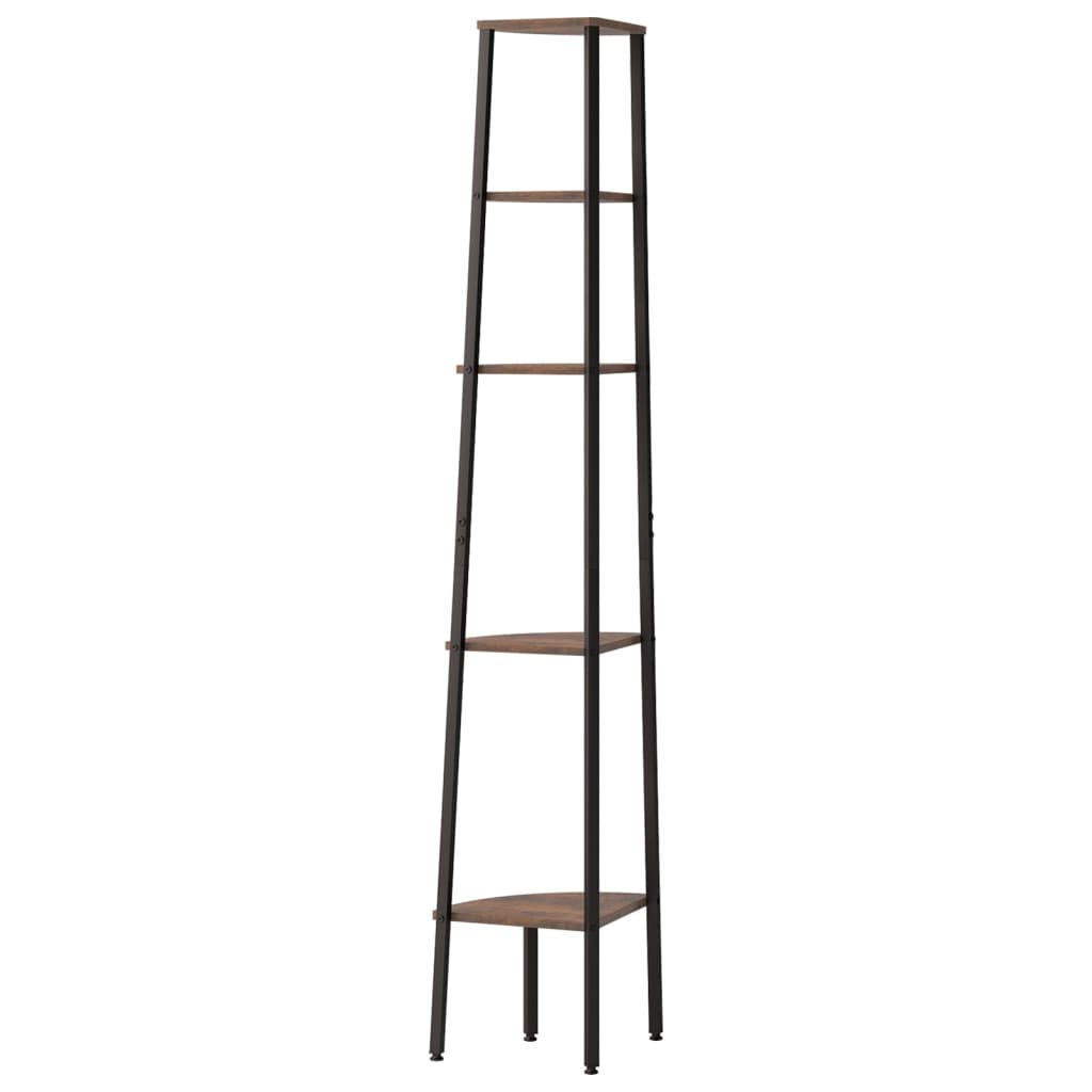 Étagère d'angle 5 niveaux Marron foncé et noir 45,5x31,5x180 cm - XIOS