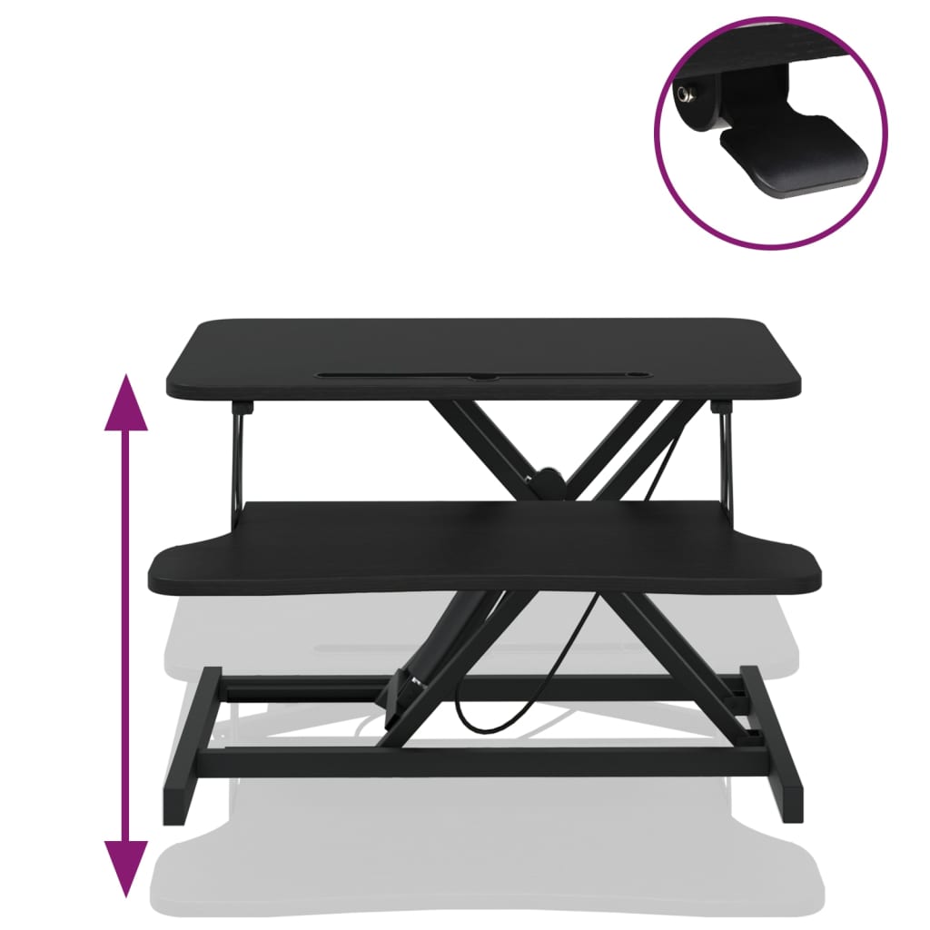 Bureau de travail réglable 60x40x(13-41,5) cm Acier et bois - XIOS