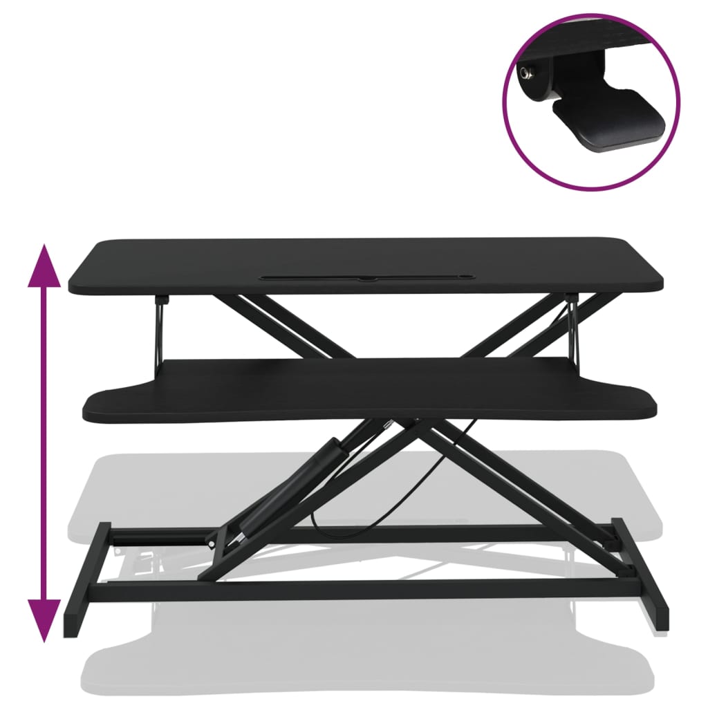 Bureau de travail réglable 90x40x(13-50) cm Acier et bois - XIOS