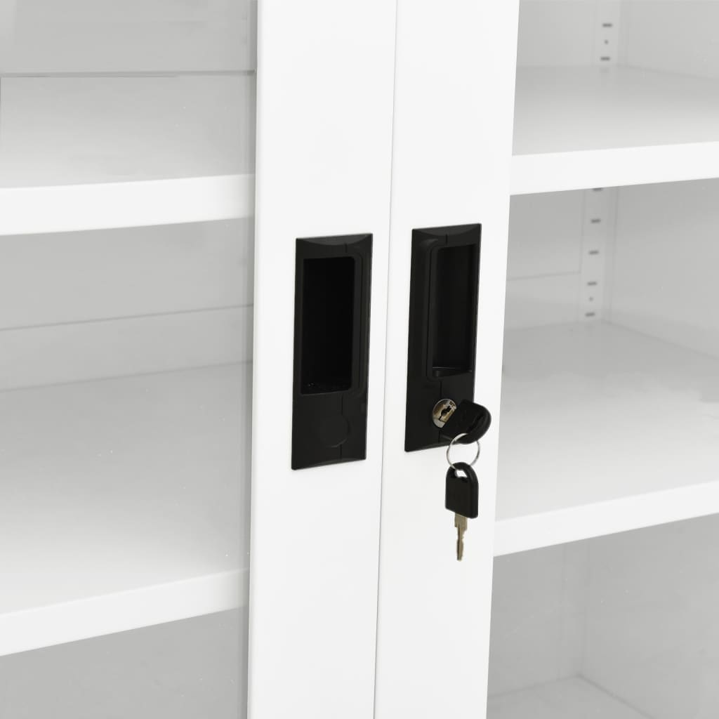 Armoire de bureau Blanc 90x40x90 cm Acier