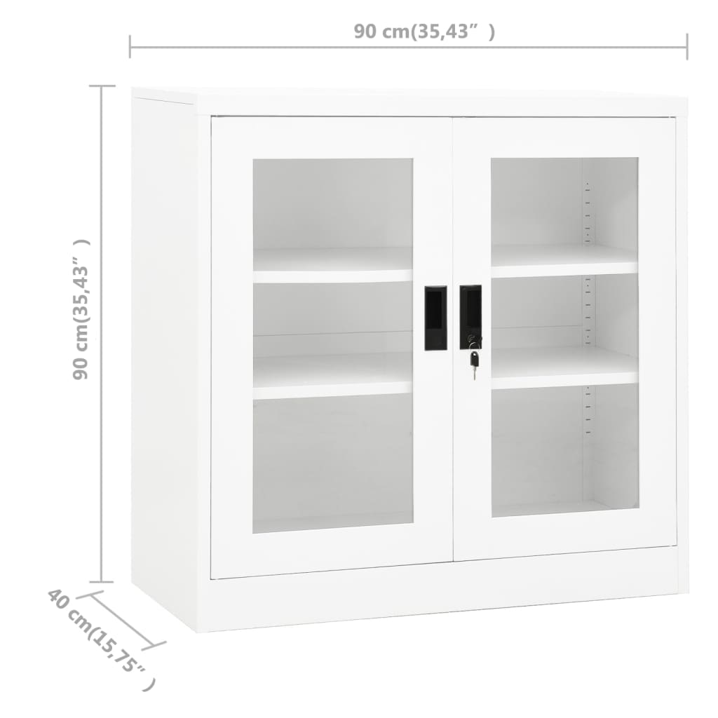 Armoire de bureau Blanc 90x40x90 cm Acier