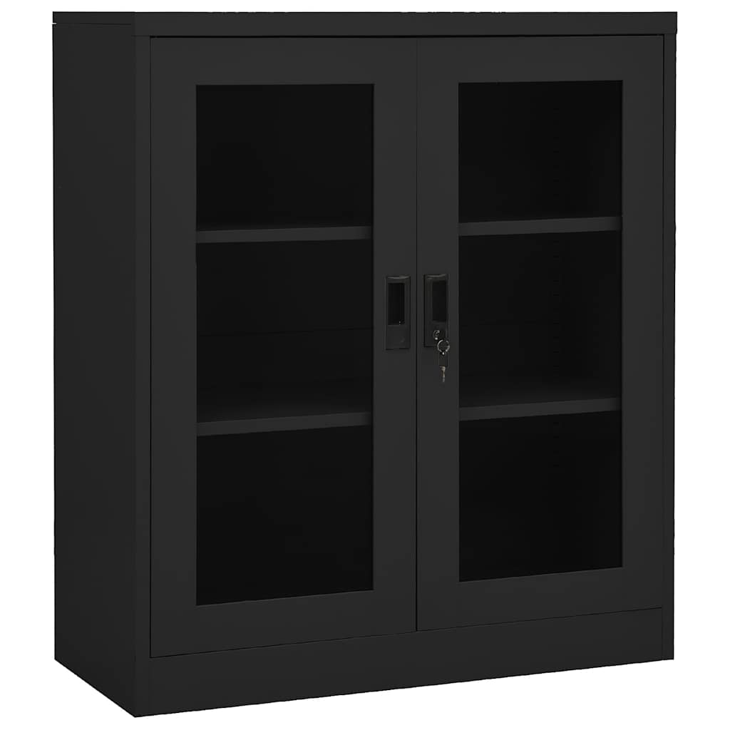Armoire de bureau Anthracite 90x40x105 cm Acier - XIOS