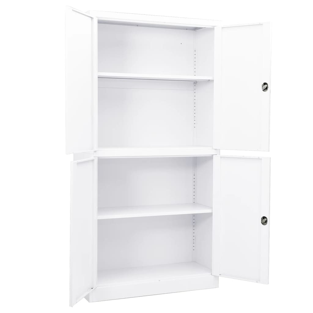 Armoire de bureau Blanc 90x40x180 cm Acier - XIOS
