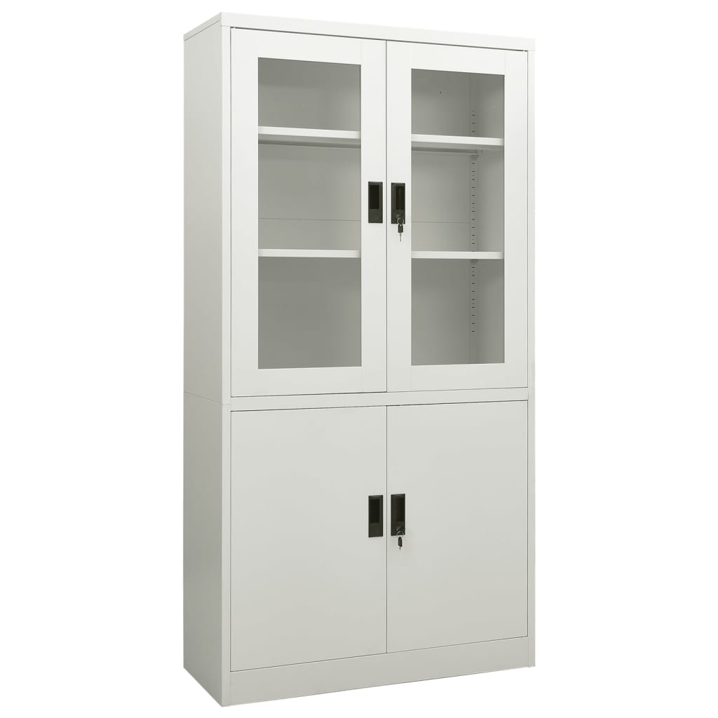 Armoire de bureau Gris clair 90x40x180 cm Acier