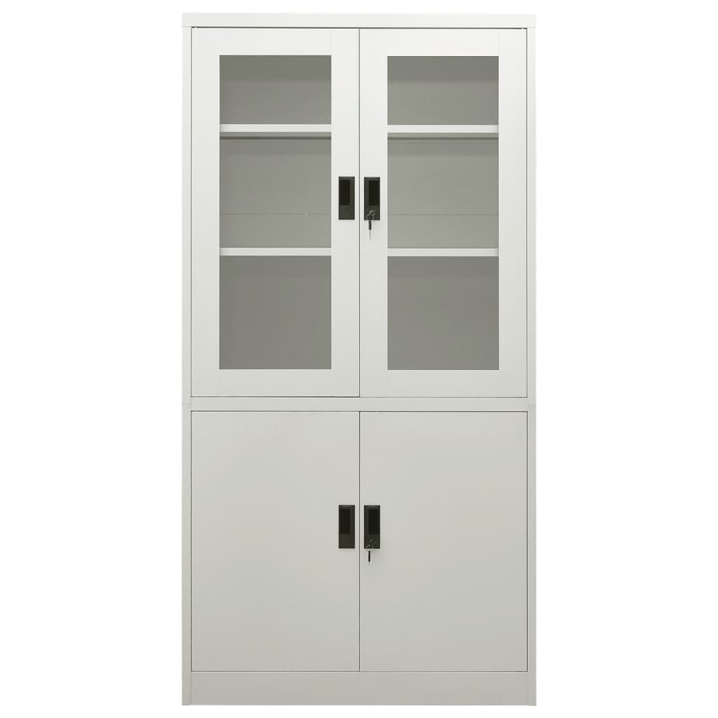 Armoire de bureau Gris clair 90x40x180 cm Acier