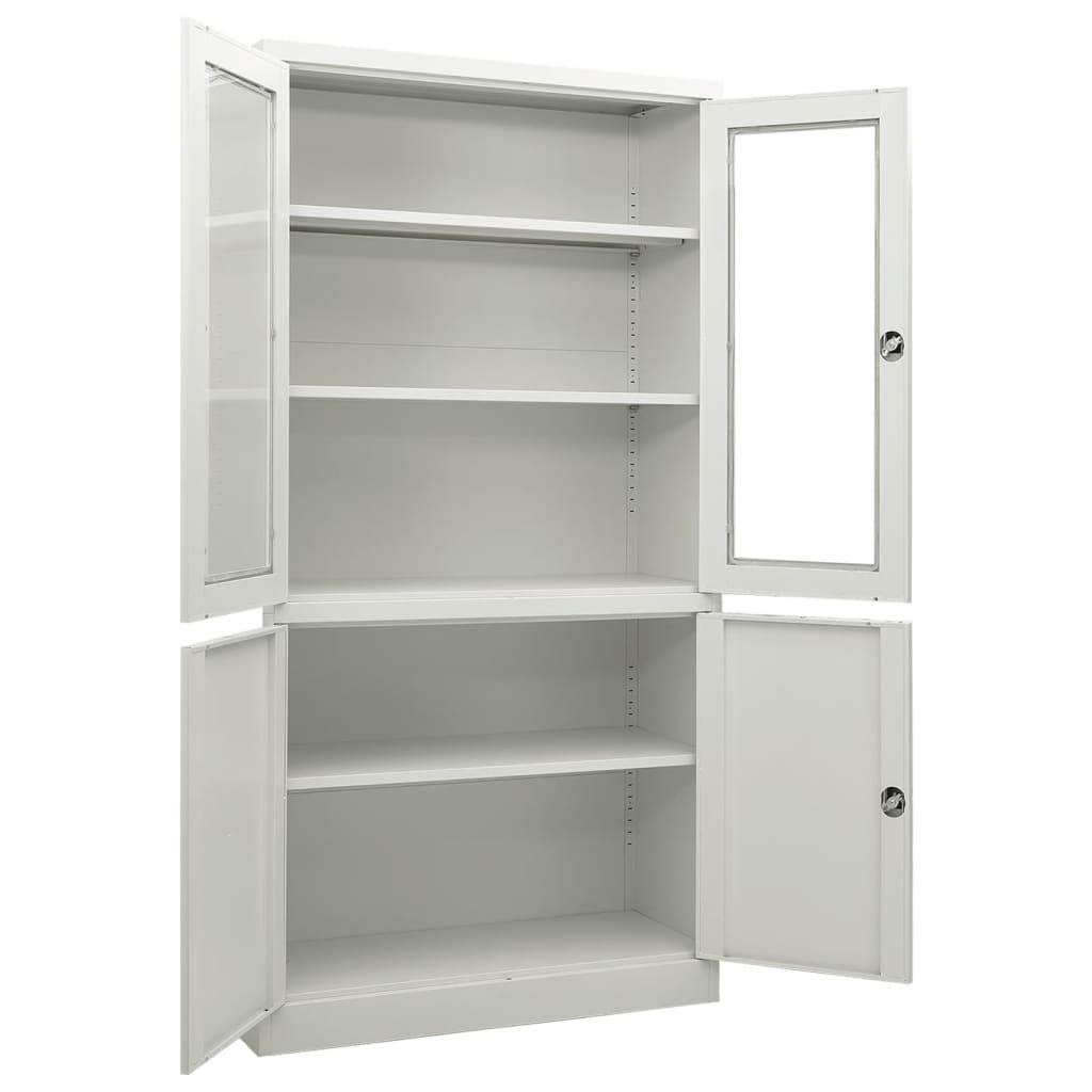 Armoire de bureau Gris clair 90x40x180 cm Acier