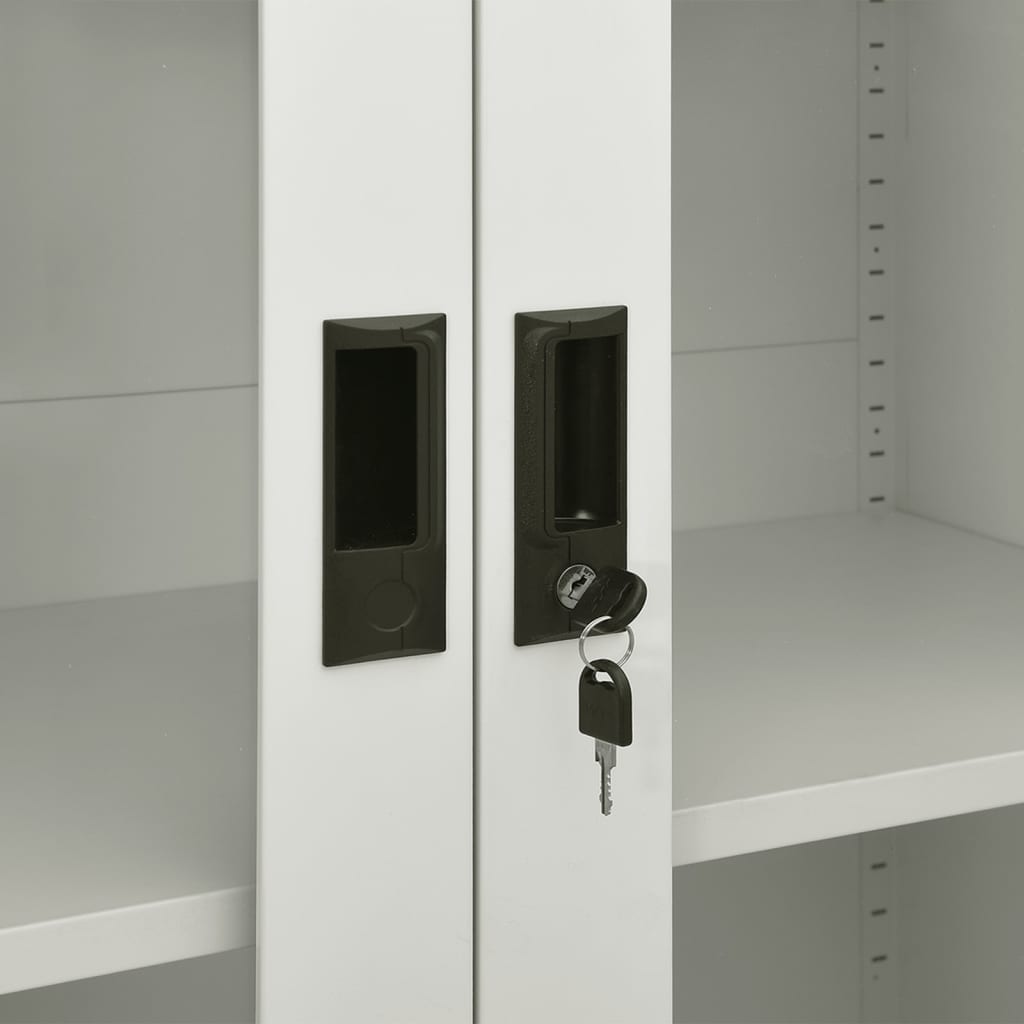 Armoire de bureau Gris clair 90x40x180 cm Acier