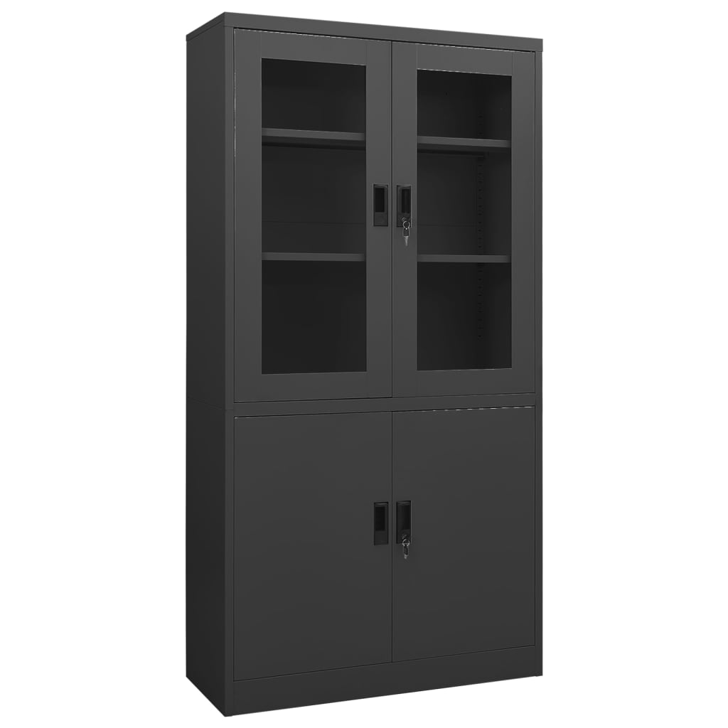 Armoire de bureau Anthracite 90x40x180 cm Acier - XIOS