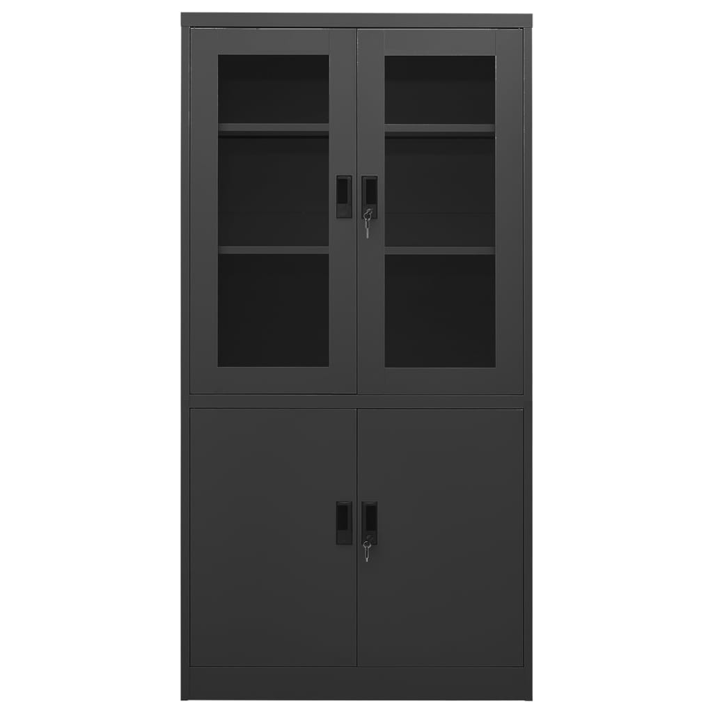 Armoire de bureau Anthracite 90x40x180 cm Acier - XIOS