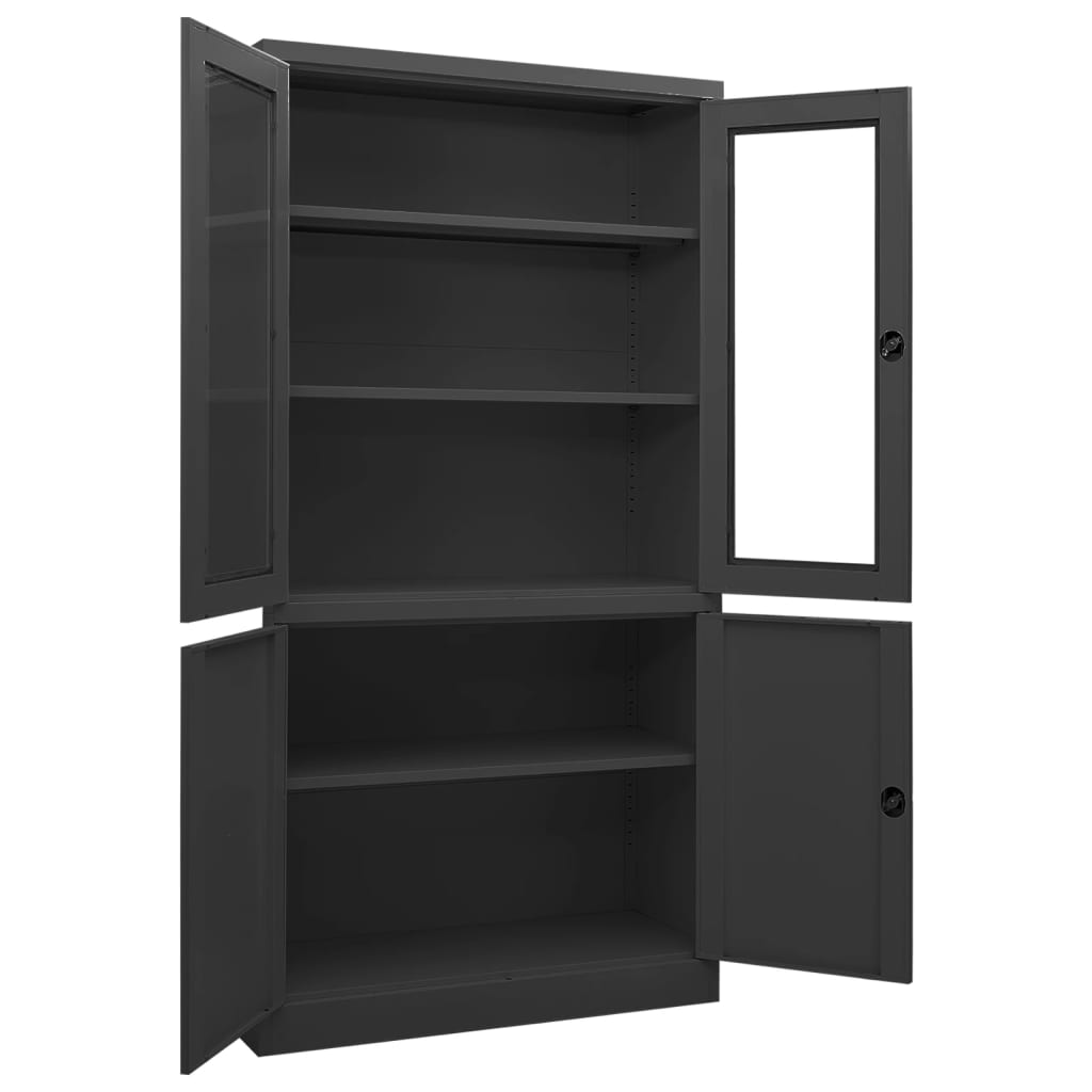 Armoire de bureau Anthracite 90x40x180 cm Acier - XIOS