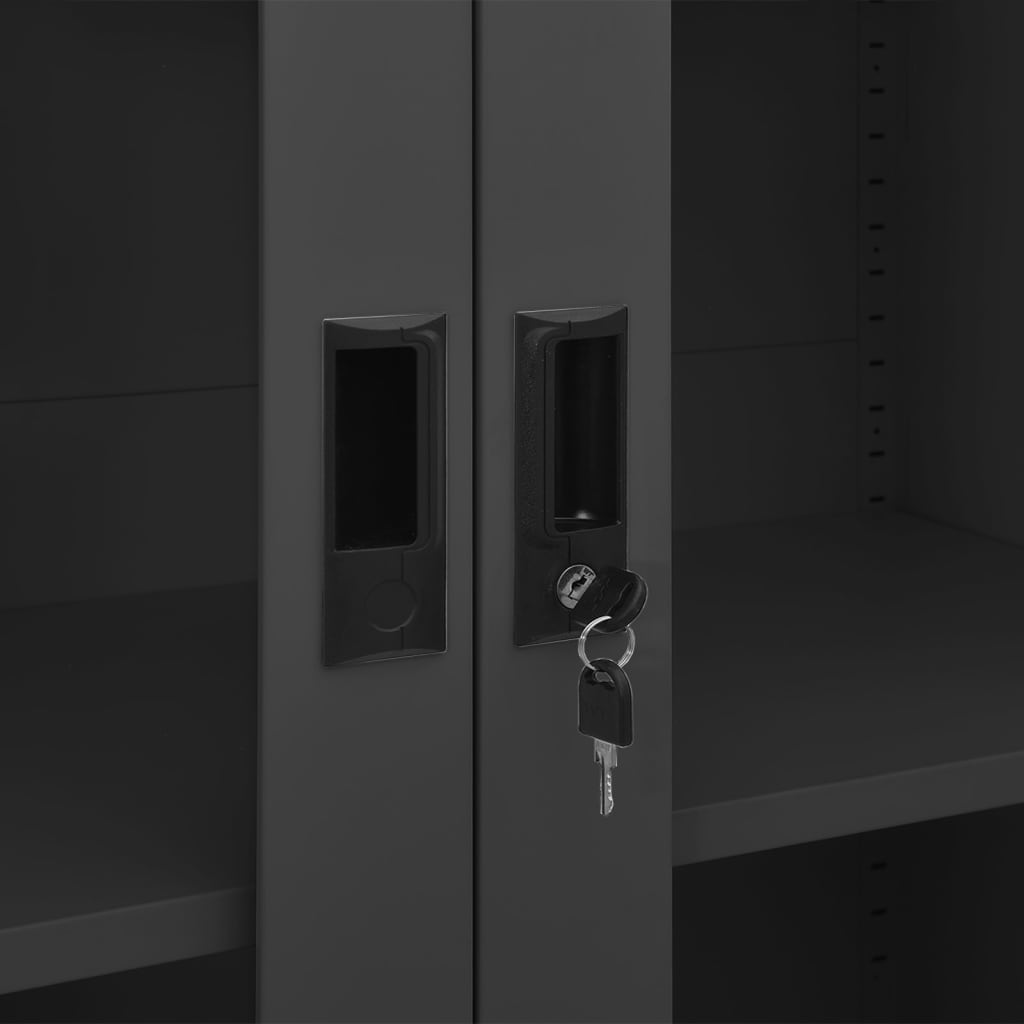 Armoire de bureau Anthracite 90x40x180 cm Acier - XIOS