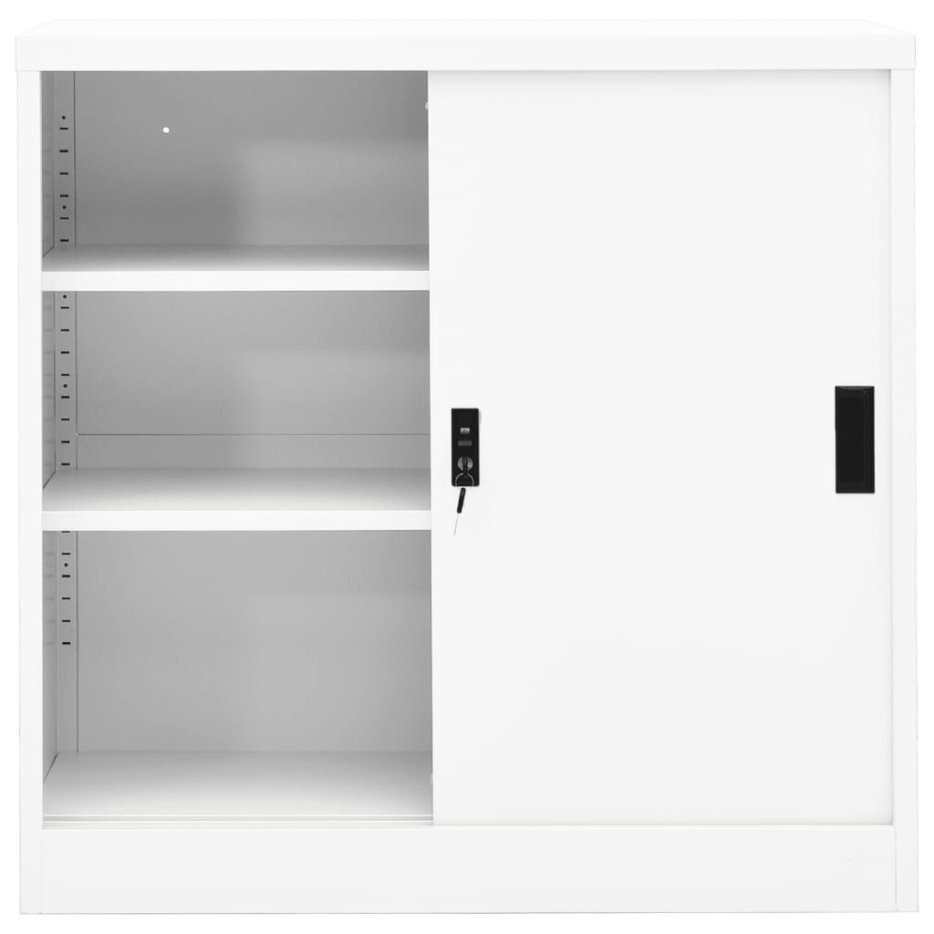 Armoire de bureau avec porte coulissante Blanc 90x40x90cm Acier - XIOS