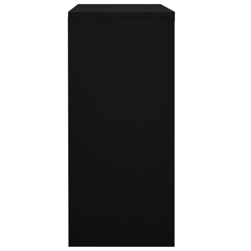 Armoire de bureau avec porte coulissante Noir 90x40x90 cm Acier