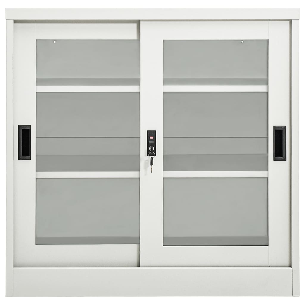 Armoire à portes coulissantes Gris clair 90x40x90 cm Acier