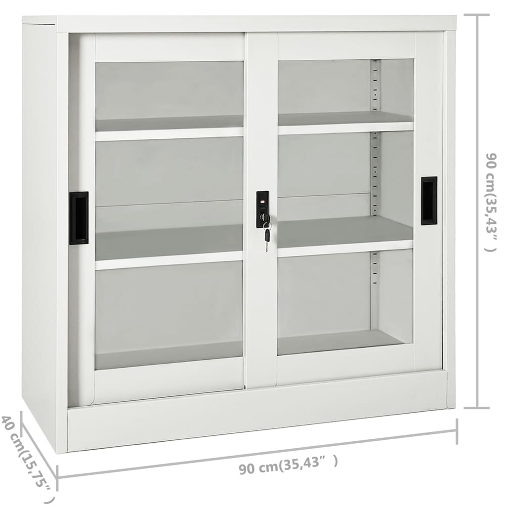 Armoire à portes coulissantes Gris clair 90x40x90 cm Acier