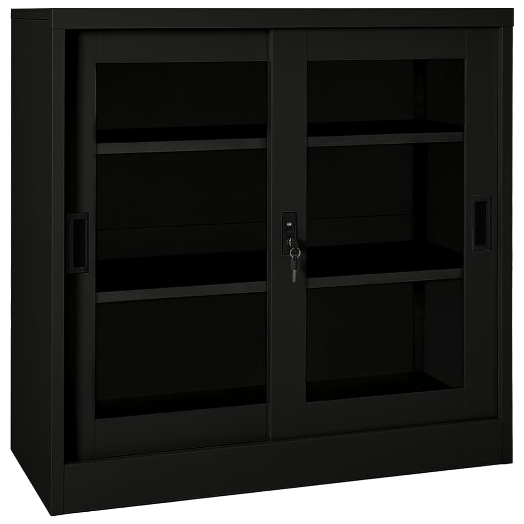 Armoire à portes coulissantes Noir 90x40x90 cm Acier - XIOS