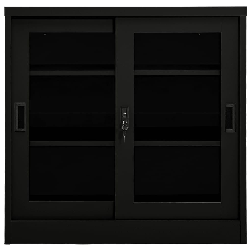 Armoire à portes coulissantes Noir 90x40x90 cm Acier - XIOS