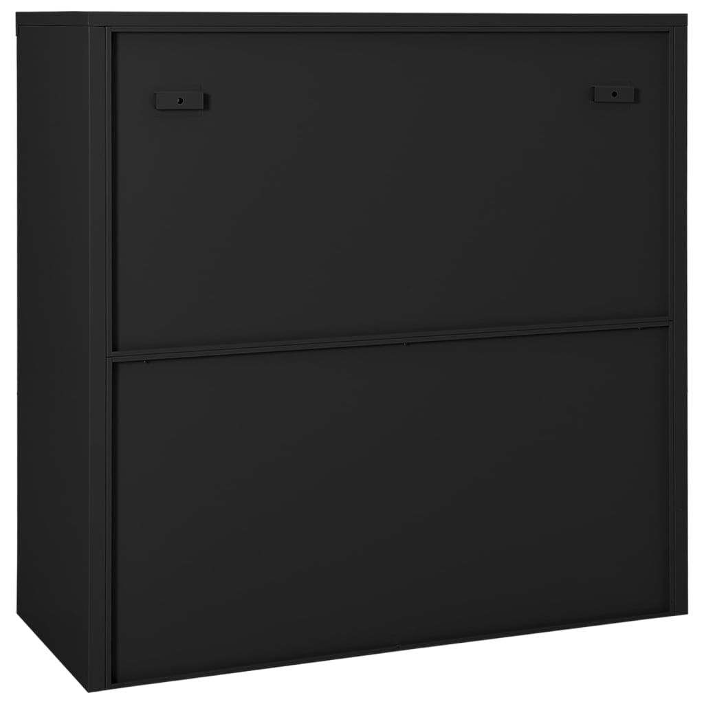 Armoire à portes coulissantes Anthracite 90x40x90 cm Acier - XIOS