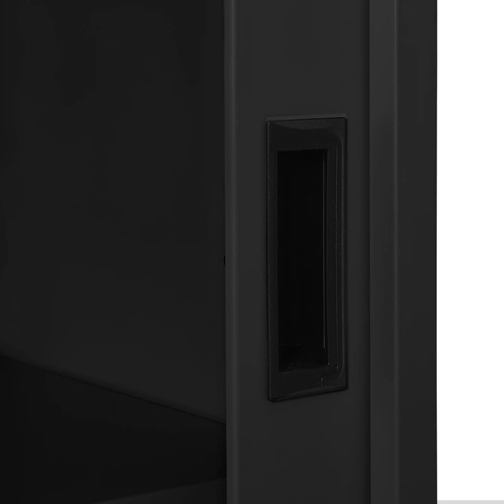 Armoire à portes coulissantes Anthracite 90x40x90 cm Acier - XIOS