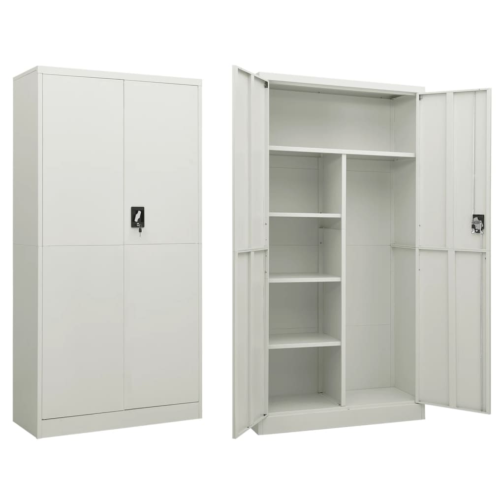 Armoire à casiers Gris clair 90x40x180 cm Acier Classeur à tiroirs vidaXL