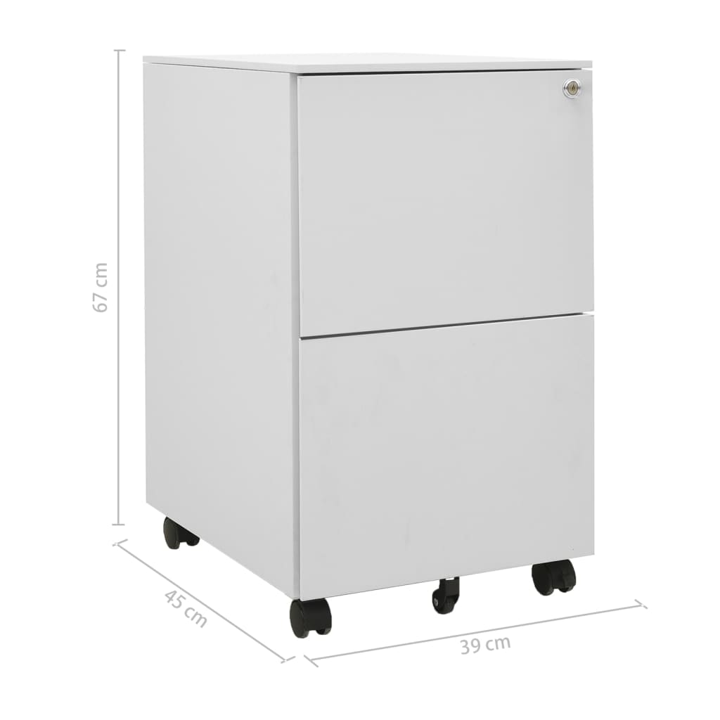 Classeur mobile Gris clair 39x45x67 cm Acier Classeur à tiroirs vidaXL