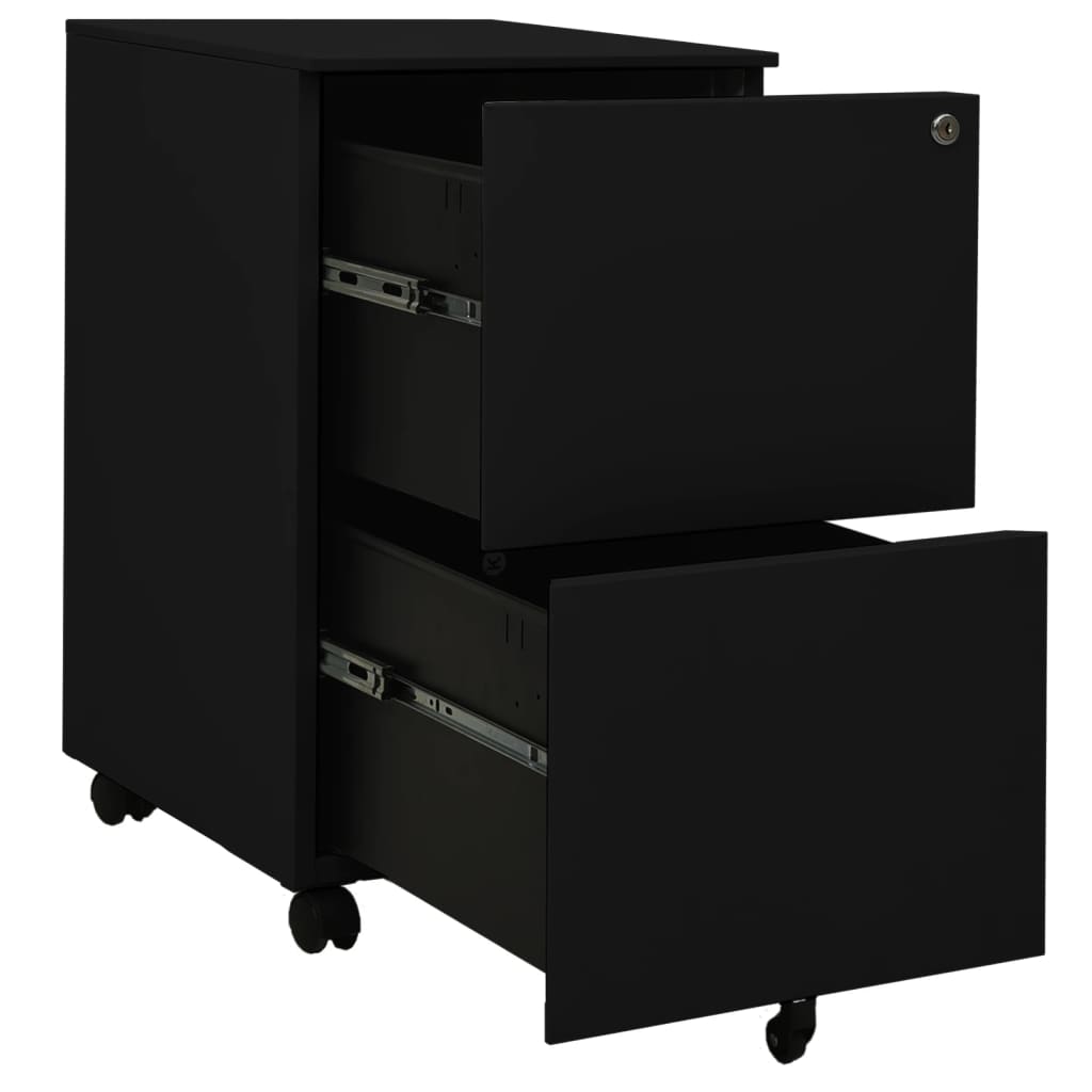 Classeur mobile Noir 39x45x67 cm Acier