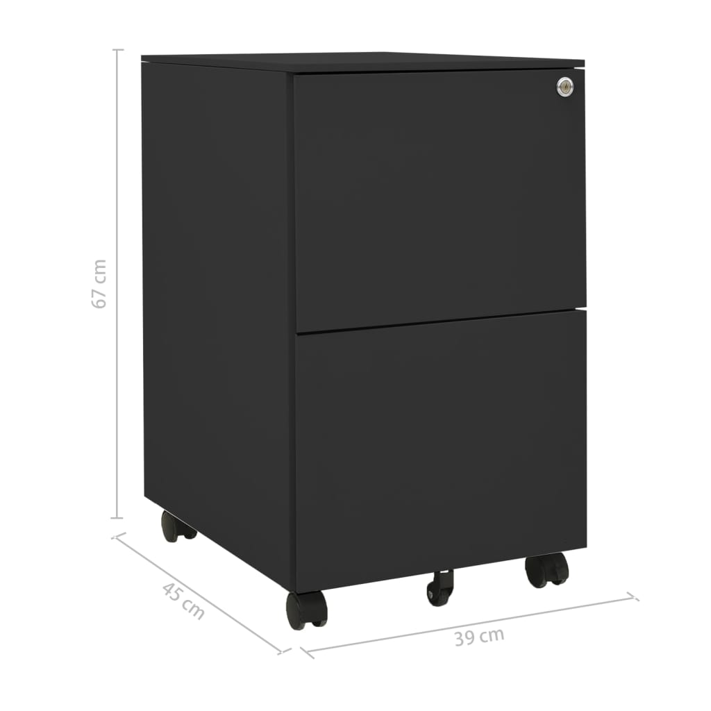 Classeur mobile Anthracite 39x45x67 cm Acier Classeur à tiroirs vidaXL