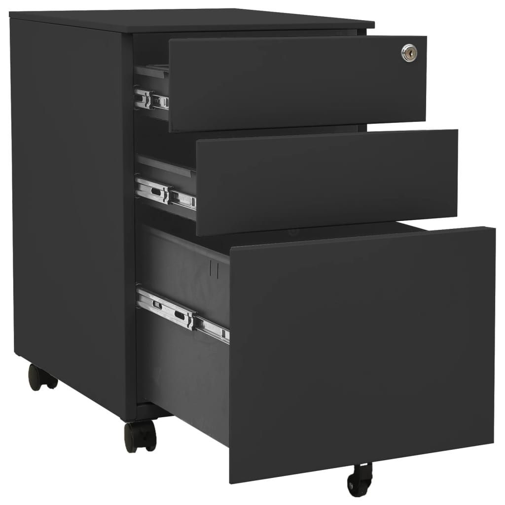 Classeur mobile Anthracite 39x45x60 cm Acier Classeur à tiroirs vidaXL