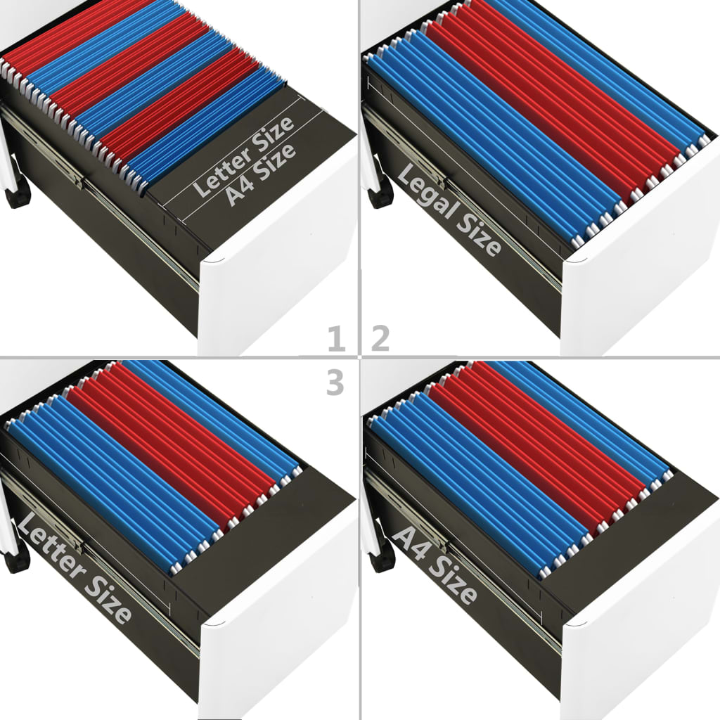 Classeur mobile Blanc 30x45x59 cm Acier - XIOS