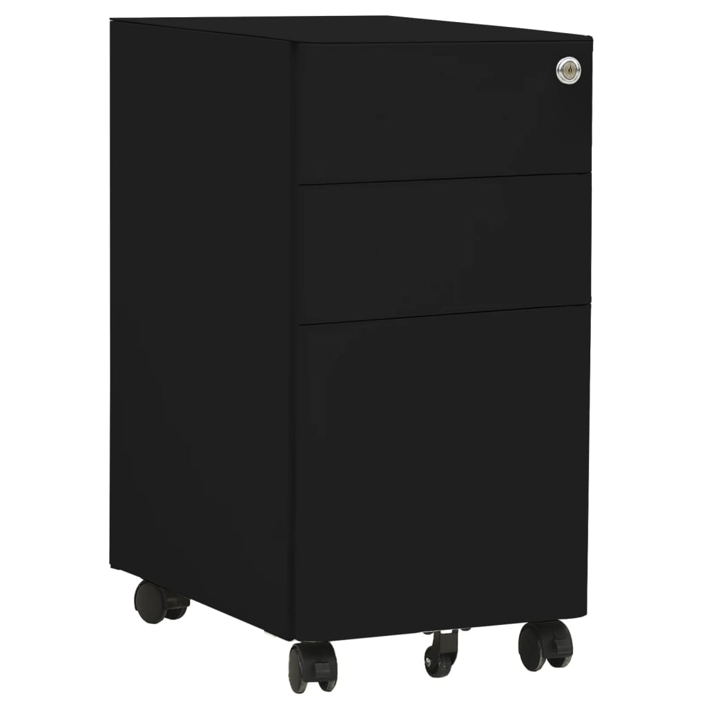 Classeur mobile Noir 30x45x59 cm Acier Classeur à tiroirs vidaXL