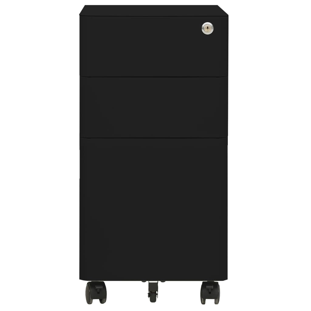 Classeur mobile Noir 30x45x59 cm Acier Classeur à tiroirs vidaXL