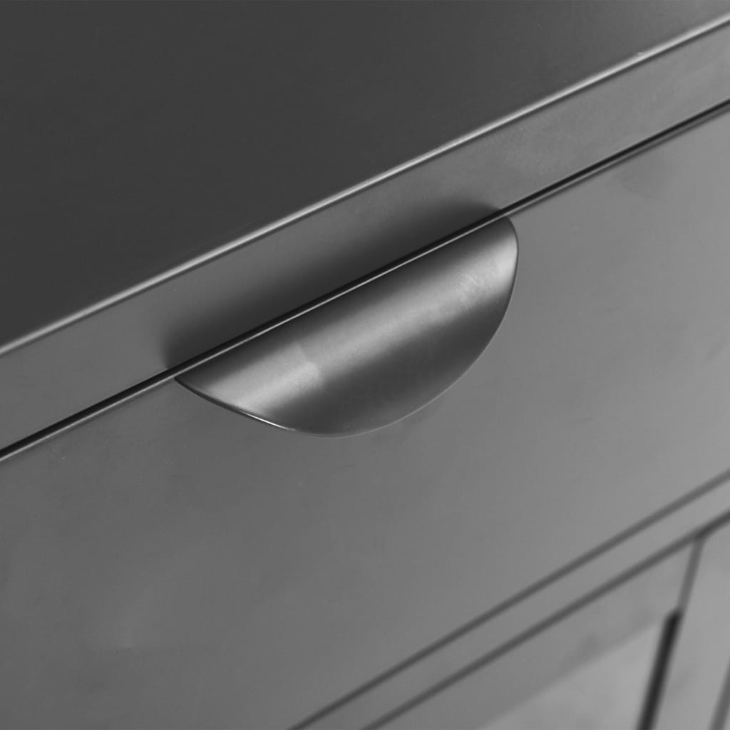 Table de chevet Anthracite 40x30x54,5 cm Acier et verre - XIOS