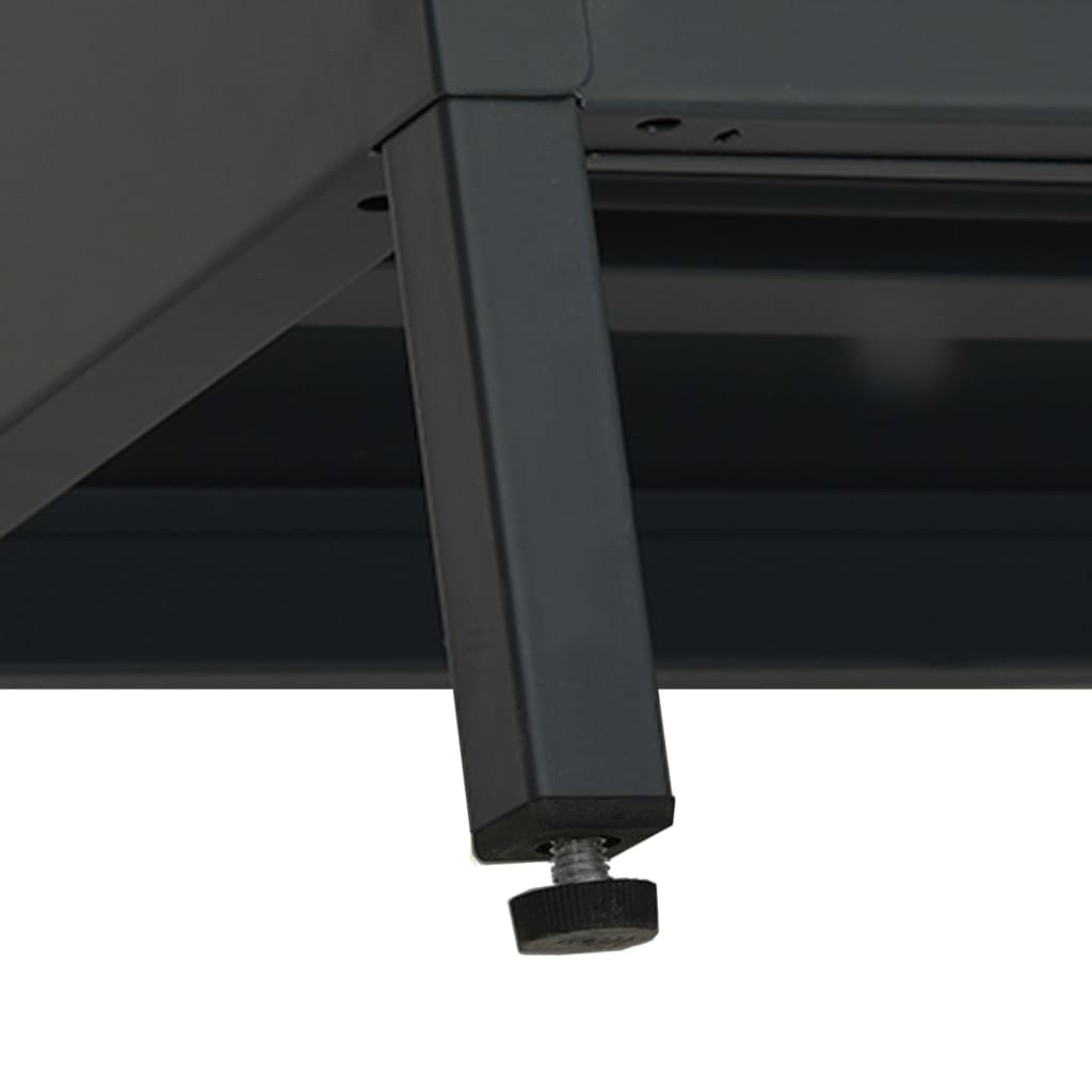 Meuble TV Noir 105x35x52 cm Acier et verre - XIOS