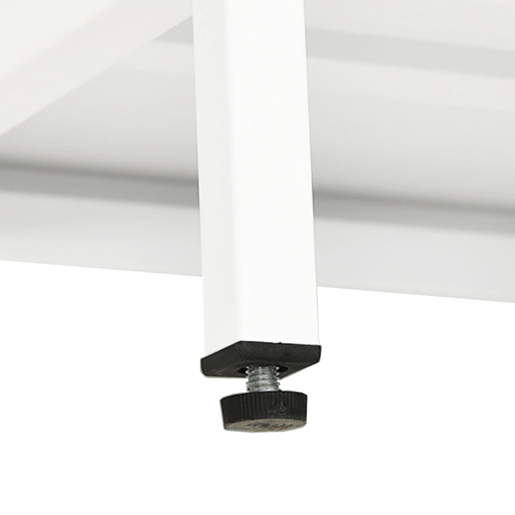 Meuble TV Blanc 105x35x52 cm Acier et verre - XIOS