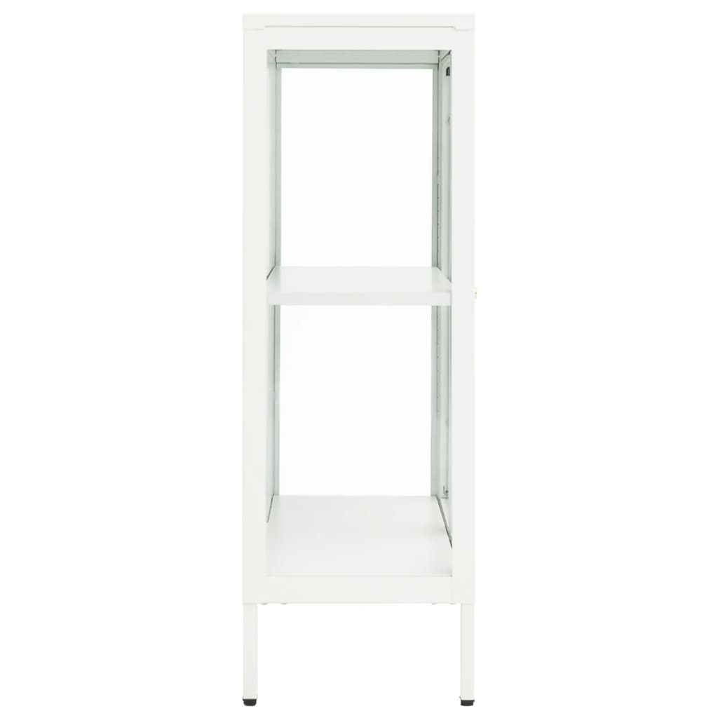 Buffet Blanc 75x35x105 cm Acier et verre - XIOS