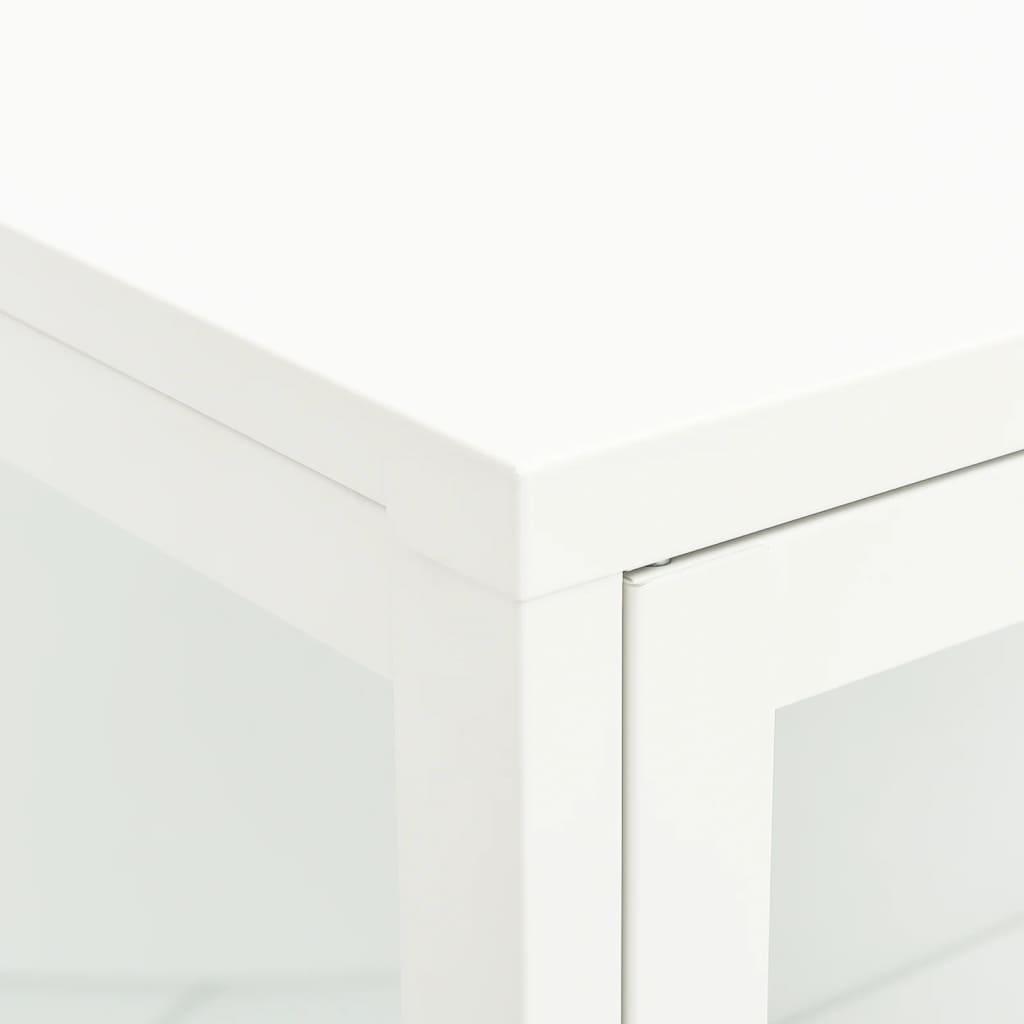 Buffet Blanc 75x35x105 cm Acier et verre - XIOS