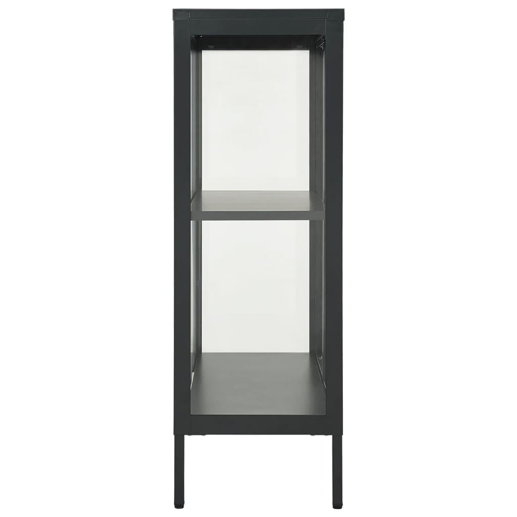 Buffet Anthracite 75x35x105 cm Acier et verre - XIOS