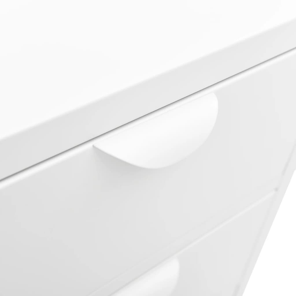 Buffet Blanc 75x35x70 cm Acier et verre trempé - XIOS