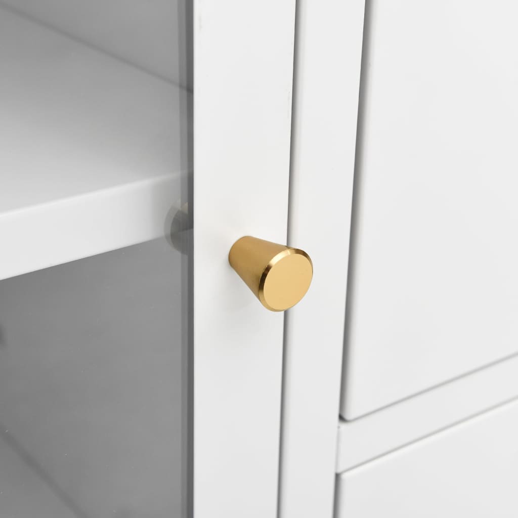 Buffet Blanc 75x35x70 cm Acier et verre trempé - XIOS