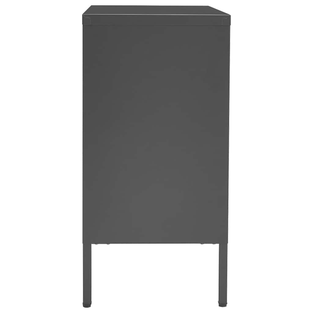 Buffet Anthracite 75x35x70 cm Acier et verre trempé - XIOS