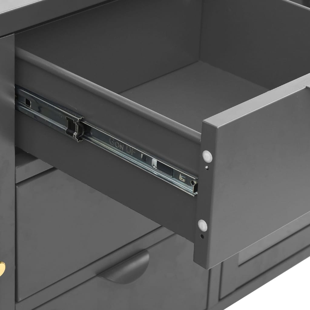 Buffet Anthracite 105x35x70 cm Acier et verre trempé - XIOS