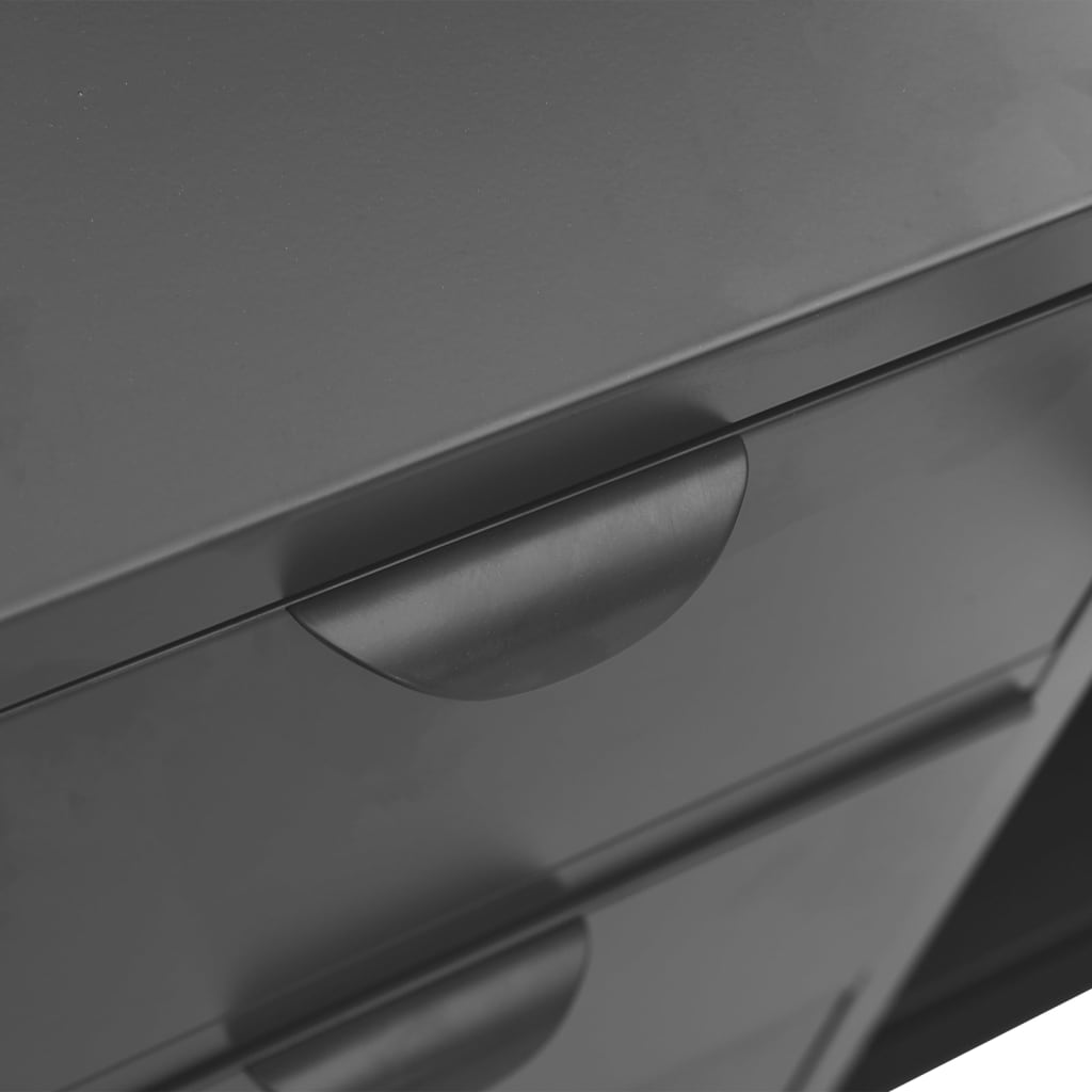 Buffet Anthracite 105x35x70 cm Acier et verre trempé - XIOS