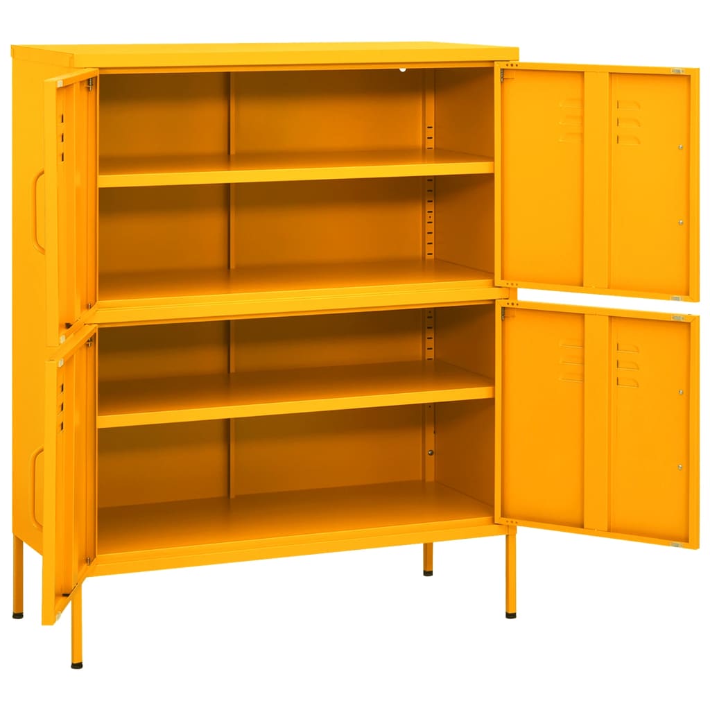 Armoire de rangement Jaune moutarde 80x35x101,5 cm Acier