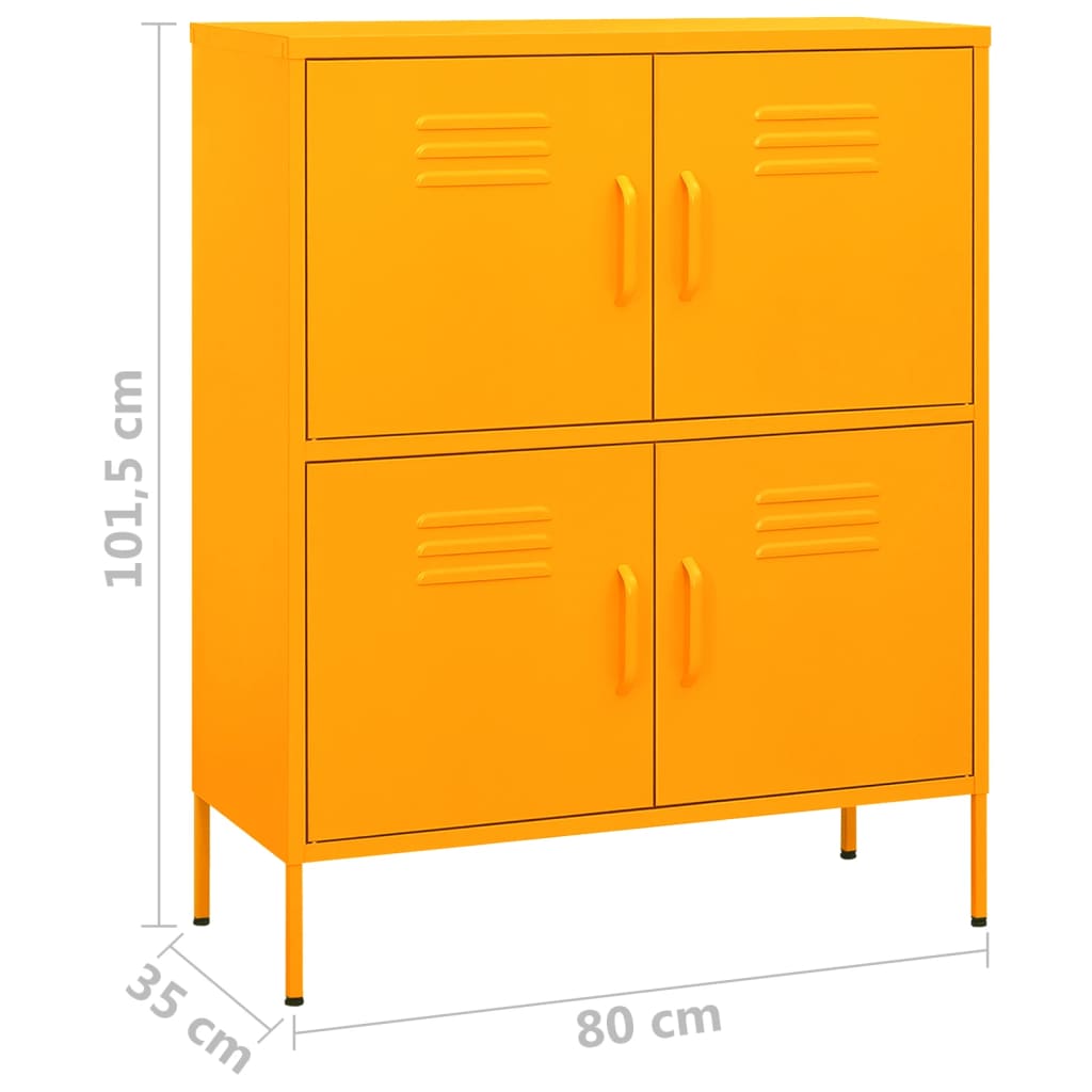 Armoire de rangement Jaune moutarde 80x35x101,5 cm Acier