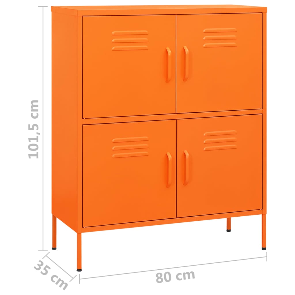 Armoire de rangement Orange 80x35x101,5 cm Acier