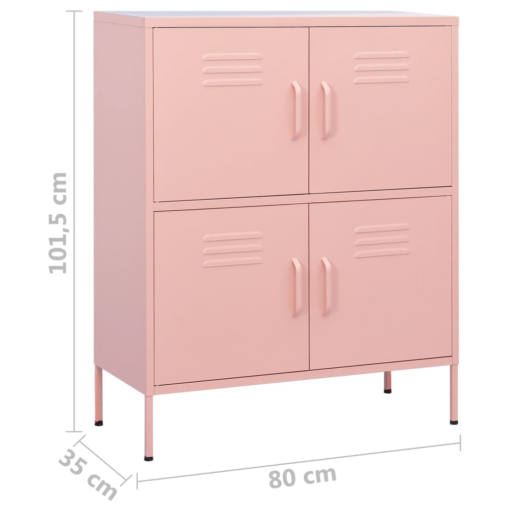 Armoire de rangement Rose 80x35x101,5 cm Acier