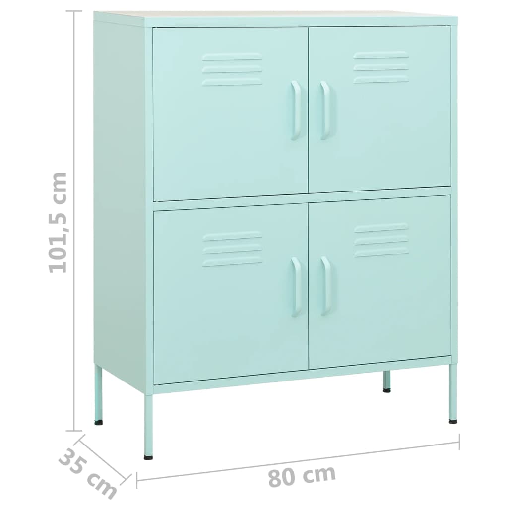 Armoire de rangement Vert menthe 80x35x101,5 cm Acier
